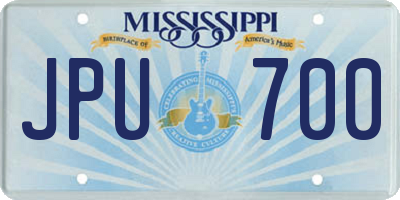 MS license plate JPU700