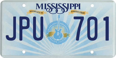 MS license plate JPU701