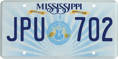 MS license plate JPU702