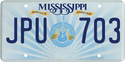 MS license plate JPU703