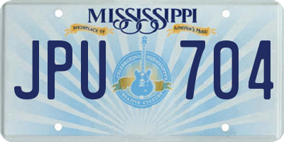 MS license plate JPU704