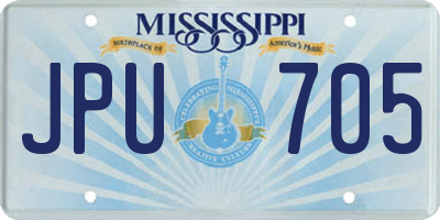 MS license plate JPU705