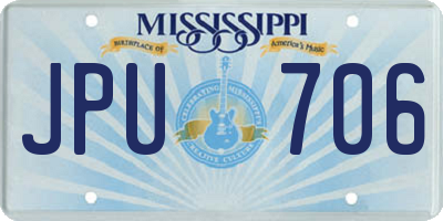MS license plate JPU706