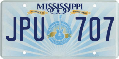 MS license plate JPU707