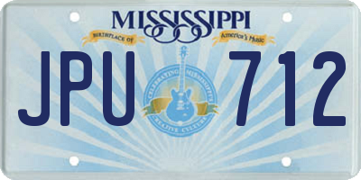 MS license plate JPU712