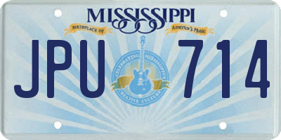 MS license plate JPU714