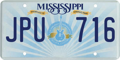 MS license plate JPU716