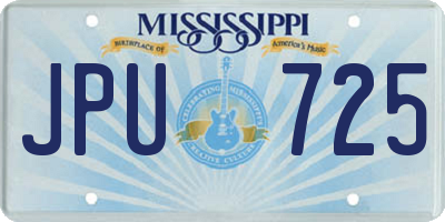 MS license plate JPU725