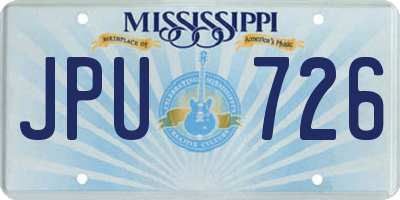 MS license plate JPU726