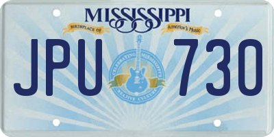 MS license plate JPU730