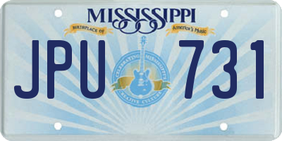 MS license plate JPU731