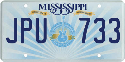 MS license plate JPU733