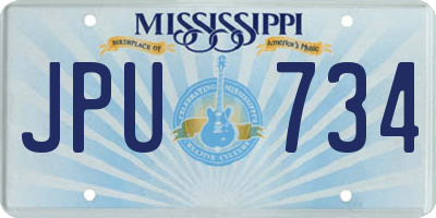 MS license plate JPU734