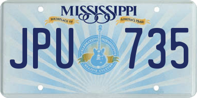 MS license plate JPU735