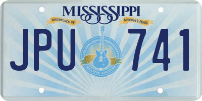MS license plate JPU741
