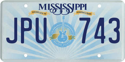 MS license plate JPU743