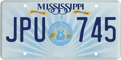 MS license plate JPU745