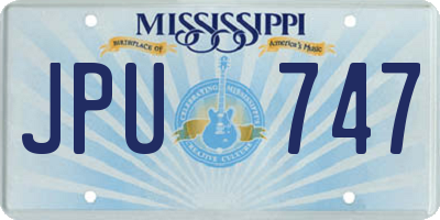 MS license plate JPU747