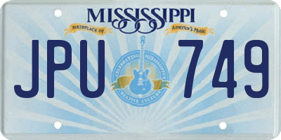 MS license plate JPU749