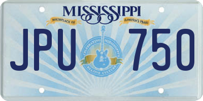 MS license plate JPU750