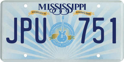 MS license plate JPU751