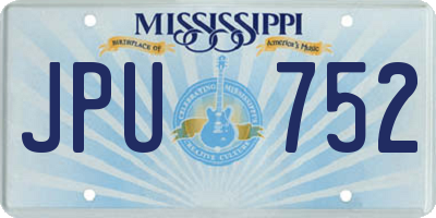MS license plate JPU752