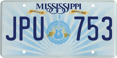 MS license plate JPU753