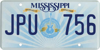 MS license plate JPU756