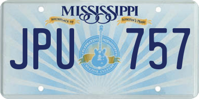 MS license plate JPU757