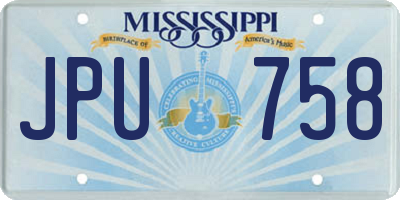 MS license plate JPU758