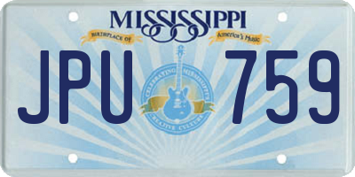 MS license plate JPU759