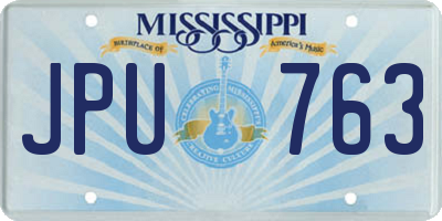 MS license plate JPU763