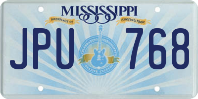 MS license plate JPU768