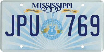 MS license plate JPU769