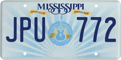 MS license plate JPU772