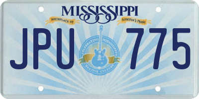 MS license plate JPU775