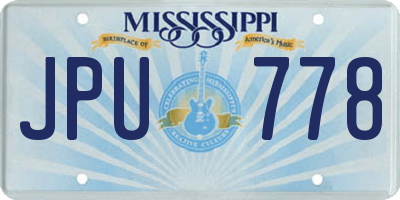 MS license plate JPU778