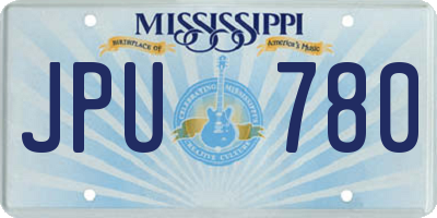 MS license plate JPU780