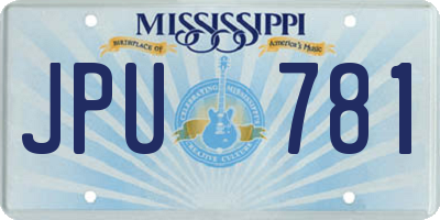MS license plate JPU781