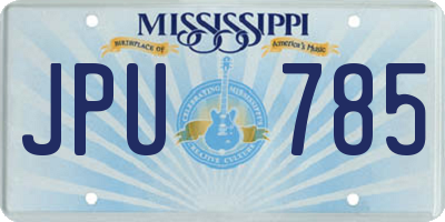 MS license plate JPU785