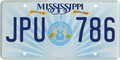 MS license plate JPU786