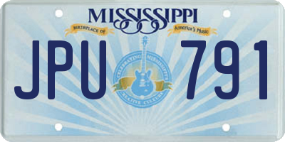 MS license plate JPU791
