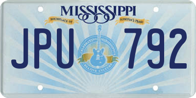 MS license plate JPU792