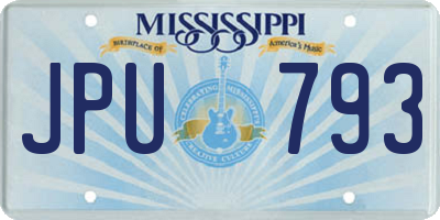 MS license plate JPU793