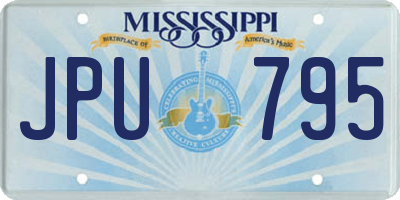 MS license plate JPU795