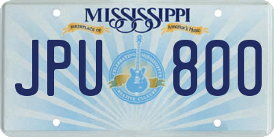 MS license plate JPU800