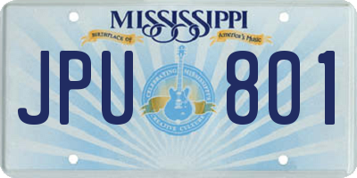 MS license plate JPU801