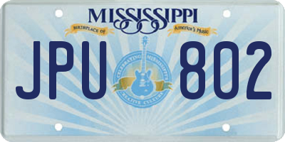 MS license plate JPU802