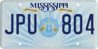 MS license plate JPU804