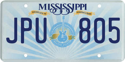 MS license plate JPU805